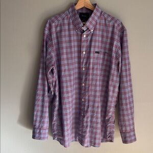 Faconnable Men’s Club Striped Button Down Dress Shirt - Size XL